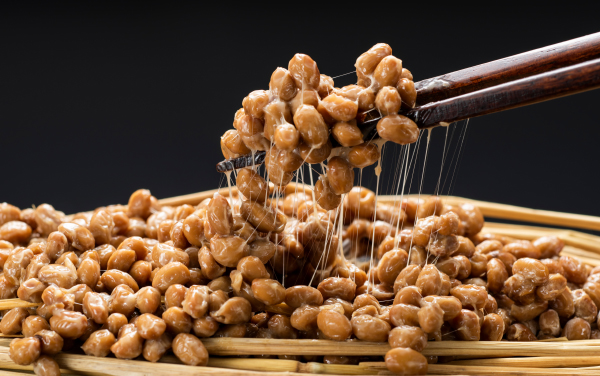 Natto, Fermented soybeans, Japanese healthy traditional food.